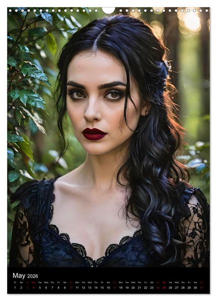 Produktbild: AI Gothic world - Mystical beauties of the night (Wall Calendar 2026 DIN A3 portrait), CALVENDO 12 Month Wall Calendar