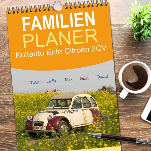 Produktbild: Familienplaner 2026 - Kultauto Ente Citro&euml;n 2CV mit 5 Spalten (Wandkalender, 21 x 45 cm) CALVENDO