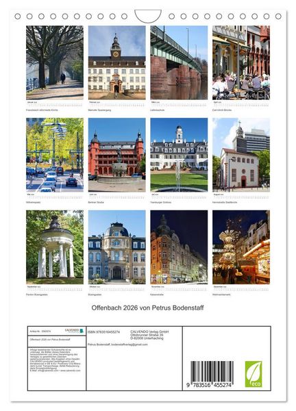 Produktbild: Offenbach 2026 von Petrus Bodenstaff (Wandkalender 2026 DIN A4 hoch), CALVENDO Monatskalender