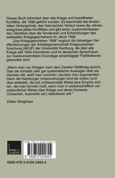 Produktbild: Das Kriegsgeschehen 1998