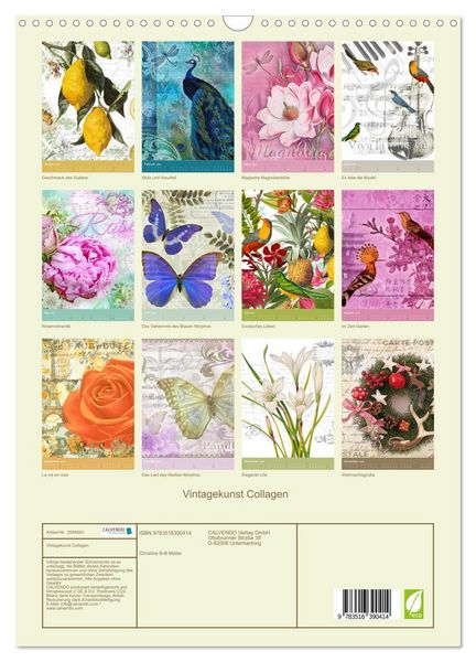 Produktbild: Vintagekunst Collagen (Wandkalender 2026 DIN A3 hoch), CALVENDO Monatskalender