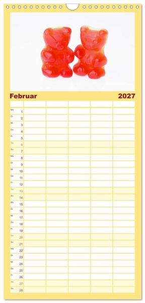 Produktbild: Familienplaner 2027 - Alles in Rot mit 5 Spalten (Wandkalender, 21 x 45 cm) CALVENDO