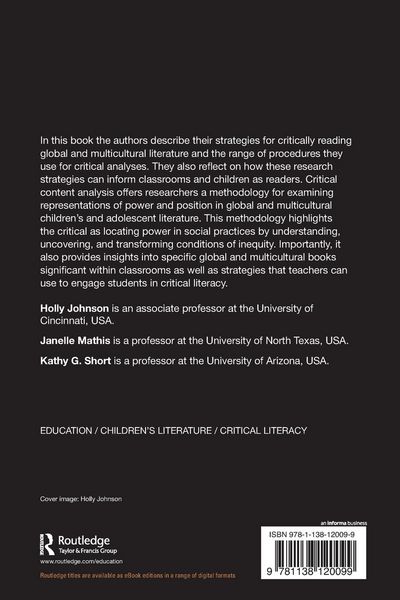 Produktbild: Critical Content Analysis of Children's and Young Adult Literature
