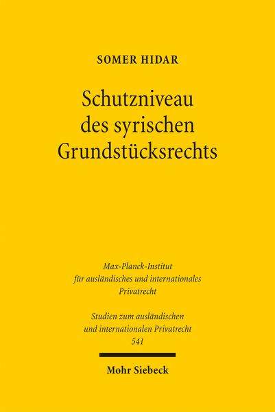 Produktbild: Schutzniveau des syrischen Grundst&uuml;cksrechts