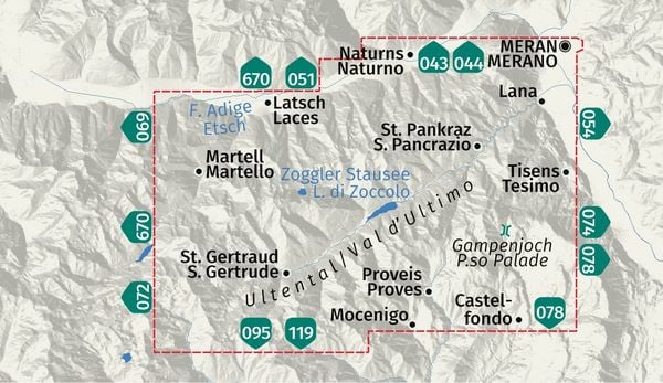 Produktbild: KOMPASS Wanderkarte 052 Ultental / Val d'Ultimo 1:25.000