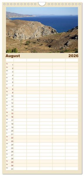 Produktbild: Familienplaner 2026 - Griechenland - Von Epirus bis zu den Inseln mit 5 Spalten (Wandkalender, 21 x 45 cm) CALVENDO