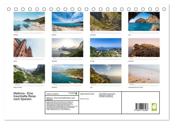 Produktbild: Mallorca - Eine traumhafte Reise nach Spanien. (Tischkalender 2026 DIN A5 quer), CALVENDO Monatskalender