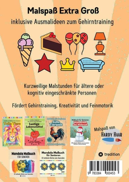 Produktbild: Gro&szlig;druck Malbuch f&uuml;r Senioren, Erwachsene, Sehbehinderte Ganz nette Dinge Ausmalen f&uuml;r Rentner, Seniorengruppen, Besch&auml;ftigungsbuch, Seniorenbetreuung Geschenkidee Geschenk