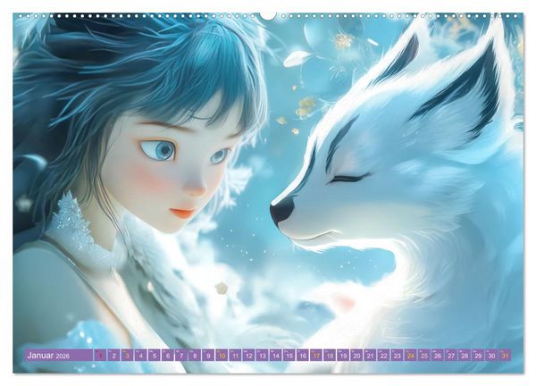 Produktbild: Winterliche Fantasie Anim&eacute; (hochwertiger Premium Wandkalender 2026 DIN A2 quer), Kunstdruck in Hochglanz