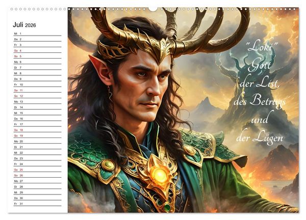 Produktbild: Unsterbliche Mythen des Nordens (Wandkalender 2026 DIN A2 quer), CALVENDO Monatskalender