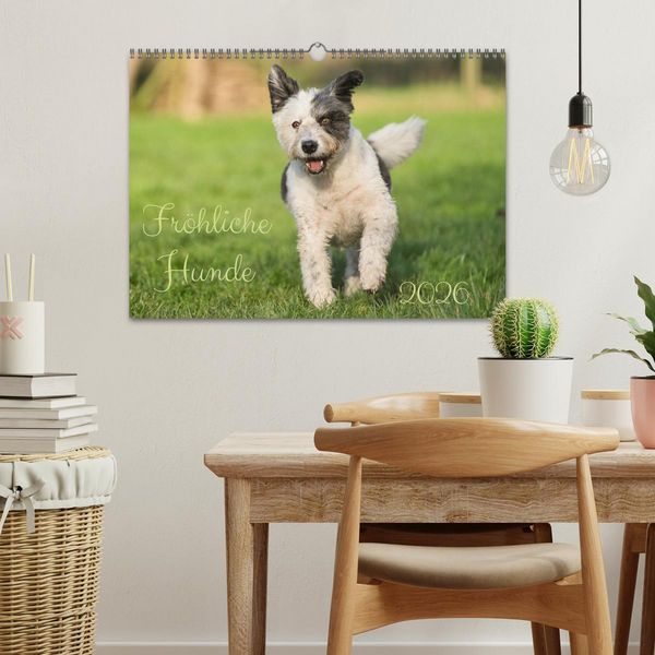 Produktbild: Fr&ouml;hliche Hunde (Wandkalender 2026 DIN A3 quer), CALVENDO Monatskalender