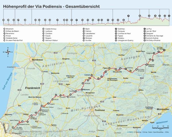 Produktbild: Frankreich: Jakobsweg Via Podiensis von Le Puy-en-Velay nach Saint-Jean-Pied-de-Port