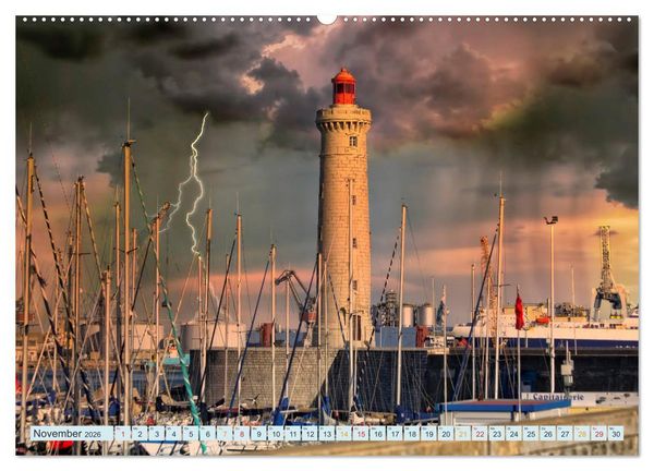 Produktbild: Leuchtturm Gewitter (Wandkalender 2026 DIN A2 quer), CALVENDO Monatskalender