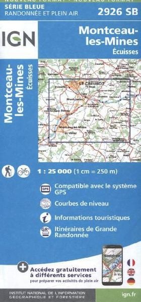 Montceau les Mines Ecuisses, Karte von Collectif Ign, IGN Frankreich, 9782758533344