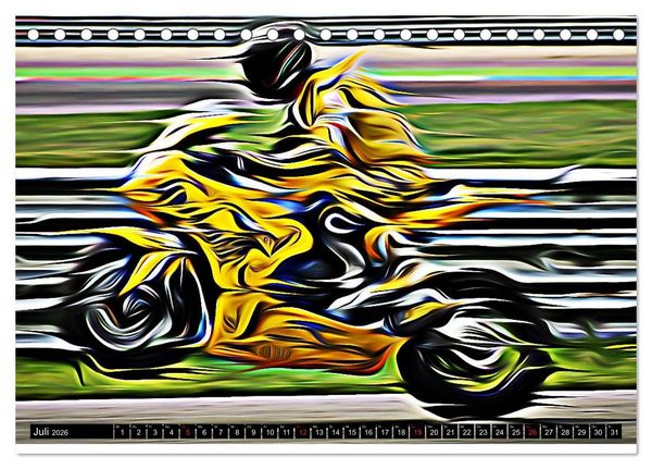 Produktbild: Fullspeed on two Wheels (Tischkalender 2026 DIN A5 quer), CALVENDO Monatskalender