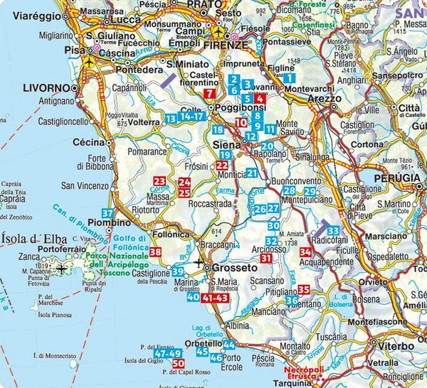 Produktbild: ROTHER Wanderf&uuml;hrer Toskana - Der S&uuml;den. 50 Touren zwischen Florenz und der Maremma, im Chianti und um San Gimignano und Siena