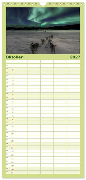 Produktbild: Familienplaner 2027 - Norwegen - Das wundersch&ouml;ne Land im Norden. mit 5 Spalten (Wandkalender, 21 x 45 cm) CALVENDO