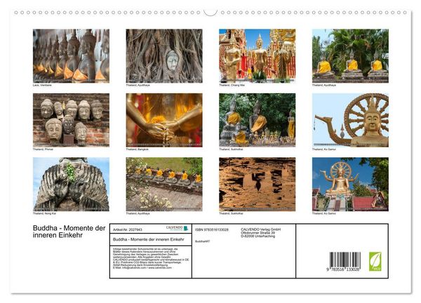 Produktbild: Buddha - Momente der inneren Einkehr (hochwertiger Premium Wandkalender 2026 DIN A2 quer), Kunstdruck in Hochglanz