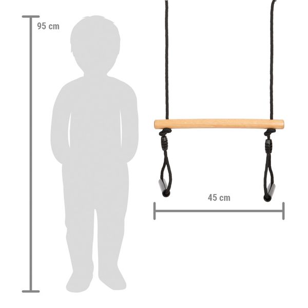 Produktbild: small foot 12409 - Trapezschaukel mit Turnringen Black Line