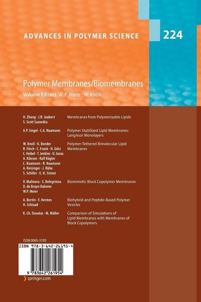 Produktbild: Polymer Membranes/Biomembranes