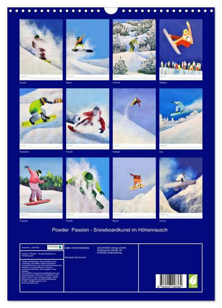 Produktbild: Powder Passion - Snowboardkunst im H&ouml;henrausch (Wandkalender 2026 DIN A3 hoch), CALVENDO Monatskalender
