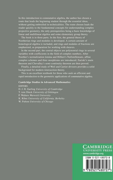 Produktbild: An Algebraic Introduction to Complex Projective Geometry