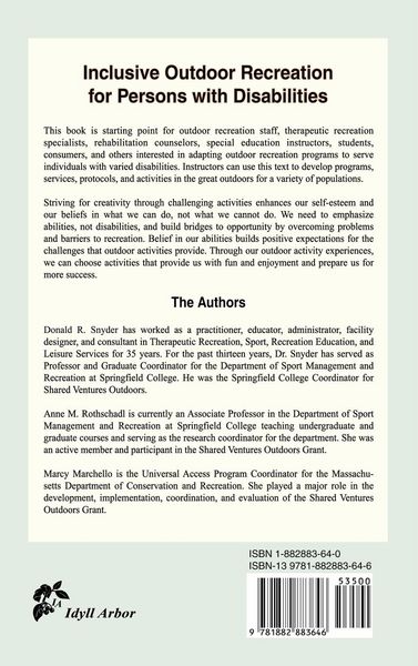Produktbild: Inclusive Outdoor Recreation for Persons with Disabilities