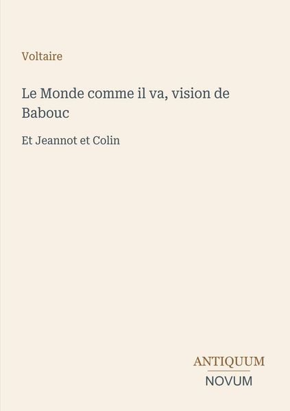 Produktbild: Le Monde comme il va, vision de Babouc