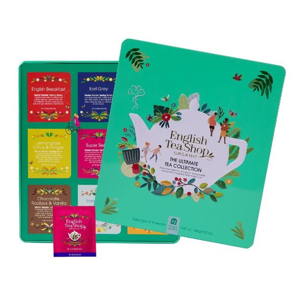 Produktbild: BIO Tee Kollektion "Ultimate Tea Collection" in edler Geschenk Metalldose, 72 Teebeutel