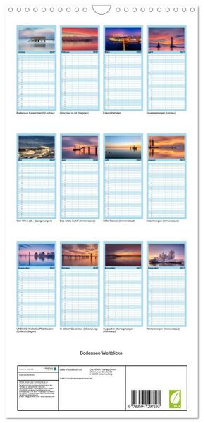 Produktbild: Familienplaner 2027 - Bodensee Weitblicke mit 5 Spalten (Wandkalender, 21 x 45 cm) CALVENDO