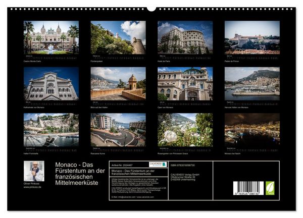 Produktbild: Monaco - Das F&uuml;rstentum an der franz&ouml;sischen Mittelmeerk&uuml;ste (hochwertiger Premium Wandkalender 2026 DIN A2 quer), Kunstdruck in Hochglanz