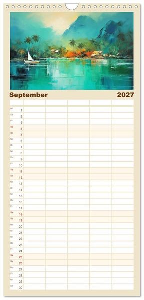 Produktbild: Familienplaner 2027 - Karibisches Flair mit 5 Spalten (Wandkalender, 21 x 45 cm) CALVENDO