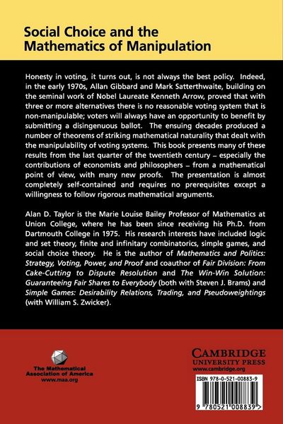 Produktbild: Social Choice and the Mathematics of Manipulation