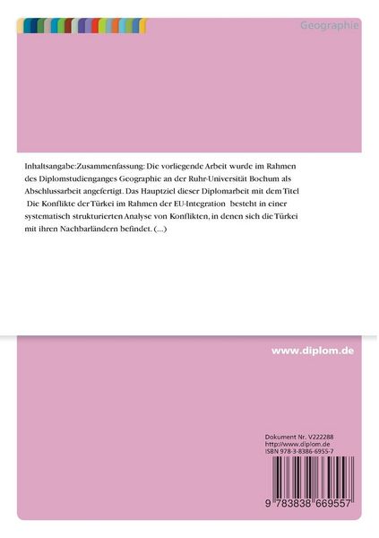 Produktbild: Die Konflikte der T&uuml;rkei im Rahmen der EU-Integration