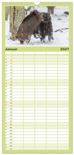 Produktbild: Familienplaner 2027 - Emotionale Momente: Wild und Jagd. mit 5 Spalten (Wandkalender, 21 x 45 cm) CALVENDO