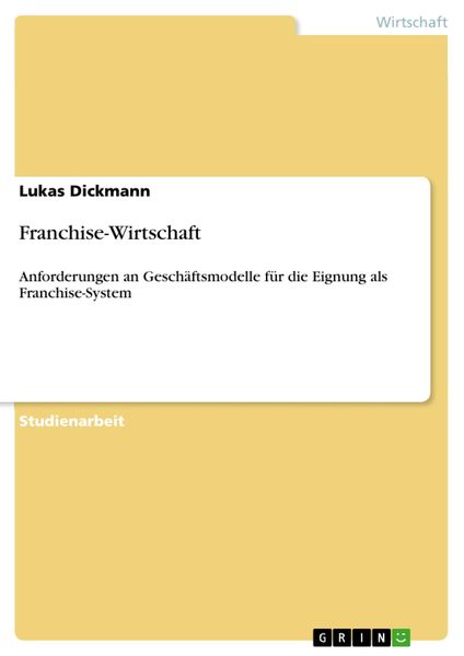 Produktbild: Franchise-Wirtschaft