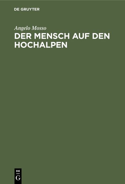 Produktbild: Der Mensch auf den Hochalpen