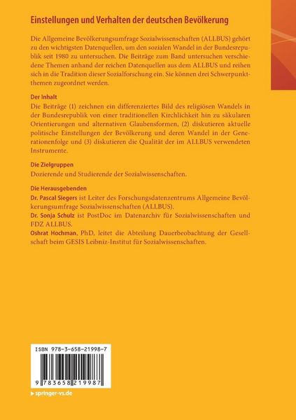 Produktbild: Einstellungen und Verhalten der deutschen Bev&ouml;lkerung
