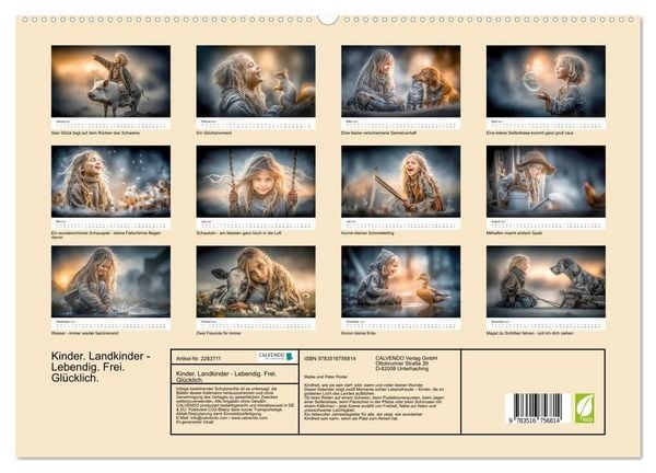 Produktbild: Kinder. Landkinder - Lebendig. Frei. Gl&uuml;cklich. (hochwertiger Premium Wandkalender 2027 DIN A2 quer), Kunstdruck in Hochglanz