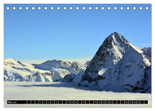 Produktbild: Eiger, M&ouml;nch und Jungfrau 2026 (Tischkalender 2026 DIN A5 quer), CALVENDO Monatskalender
