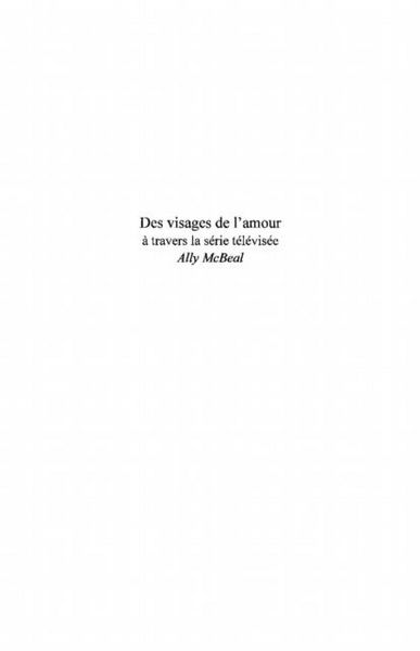 Produktbild: Visages de l'amour a travers la serie te