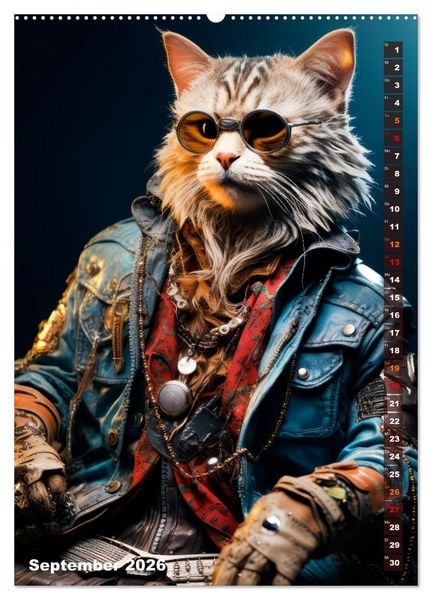Produktbild: Stylische Katzen (Wandkalender 2026 DIN A2 hoch), CALVENDO Monatskalender