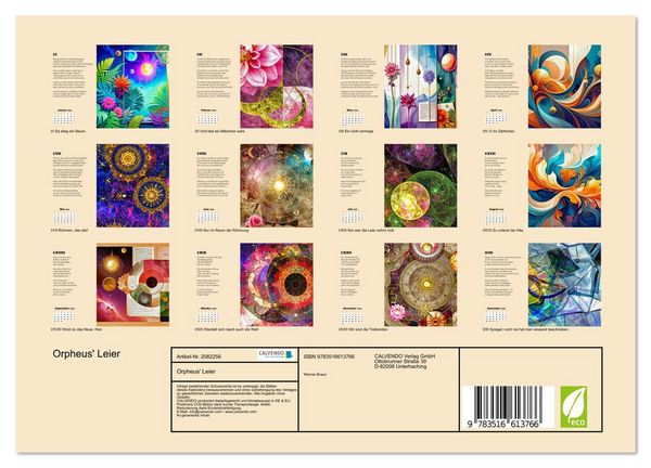 Produktbild: Orpheus' Leier (Wandkalender 2026 DIN A4 quer), CALVENDO Monatskalender