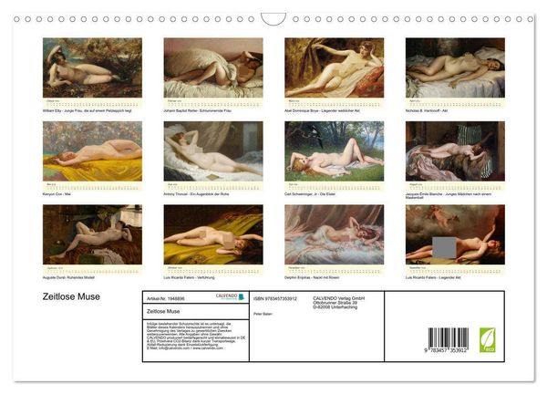 Produktbild: Zeitlose Muse (Wandkalender 2026 DIN A3 quer), CALVENDO Monatskalender