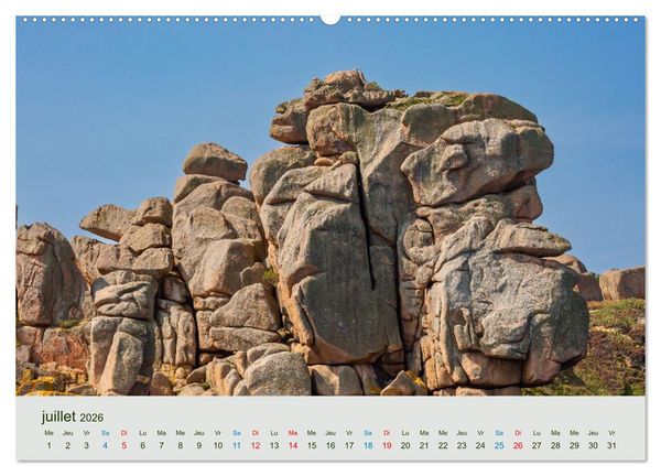 Produktbild: T&ecirc;tes de pierre sur les c&ocirc;tes de Bretagne (Calendrier mural 2026 DIN A2 vertical), CALVENDO calendrier mensuel