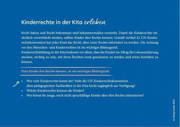 Produktbild: Kinderrechte in der Kita. 40 Reflexionskarten f&uuml;r die Teamarbeit
