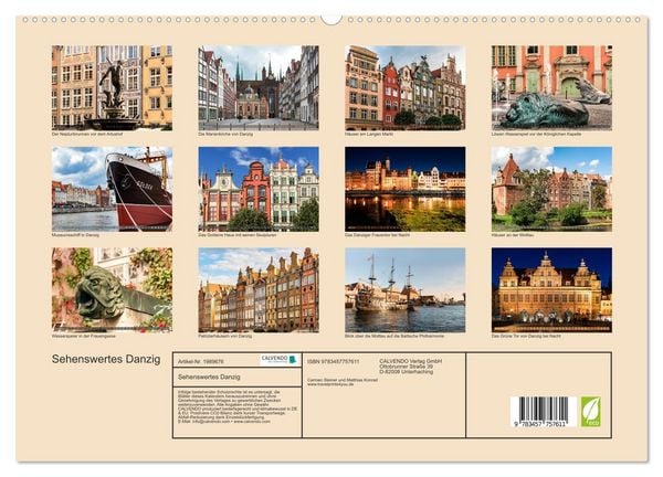 Produktbild: Sehenswertes Danzig (hochwertiger Premium Wandkalender 2026 DIN A2 quer), Kunstdruck in Hochglanz