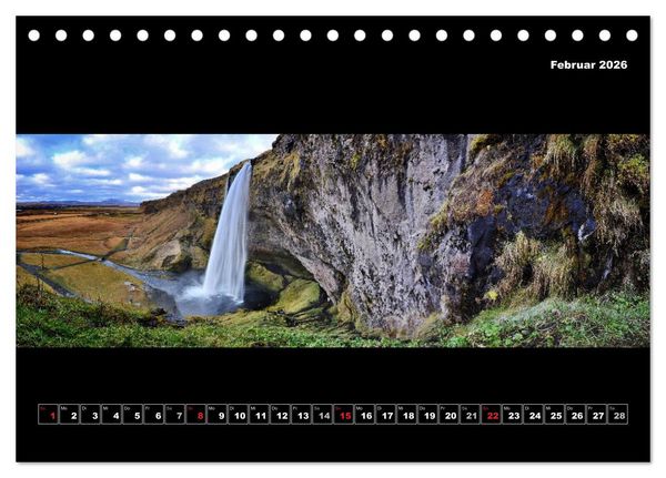 Produktbild: Island 2026 Landschaftspanoramen (Tischkalender 2026 DIN A5 quer), CALVENDO Monatskalender