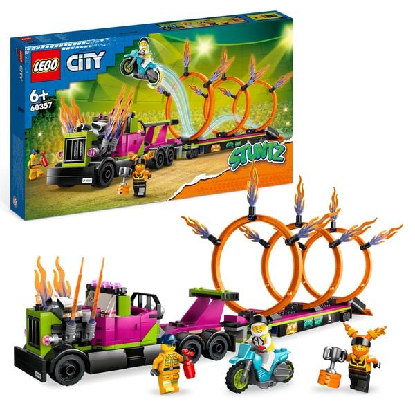 LEGO City Stuntz 60357 Stunttruck mit Feuerreifen-Challenge Spielzeug