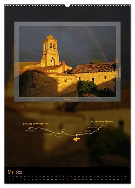 Produktbild: Jakobsweg - Camino Franc&eacute;s (Wandkalender 2027 DIN A2 hoch), CALVENDO Monatskalender